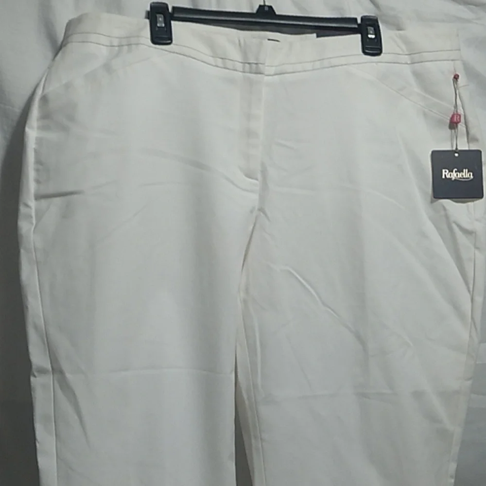SALE! NWT Rafaella Curvy Straight Leg White Sportswear Pants Sz.18W (BX43) - Picture 2 of 15